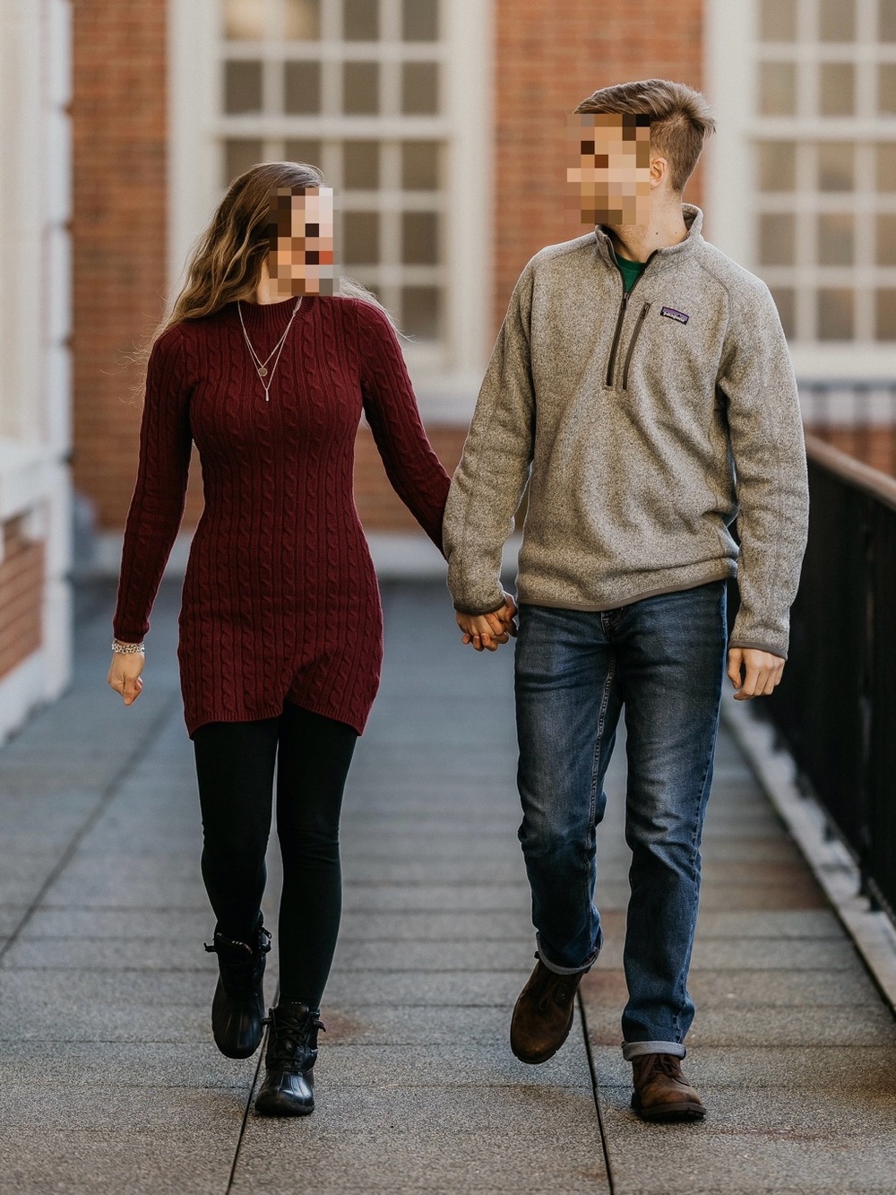 Hollister Cable-Knit Long Sleeve Burgundy Dress